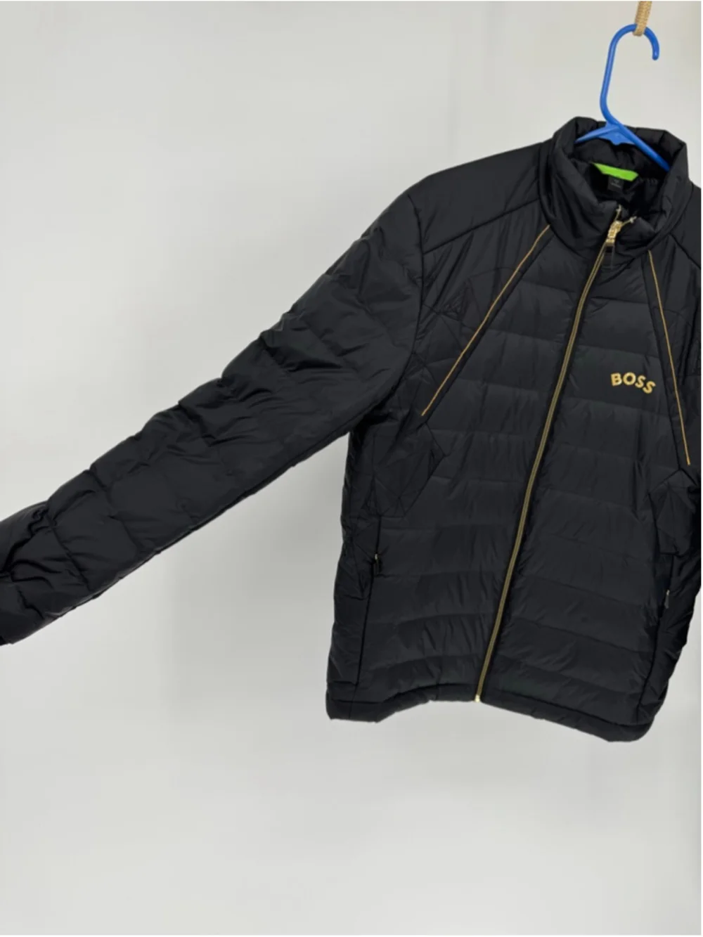 BOSS Men's Black Puffer Jacket with Gold Accents, Size L - Picture 5 of 10
